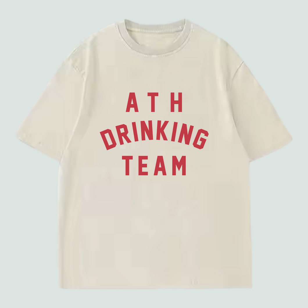 Athens Drinking Team - Oversized Cream TS